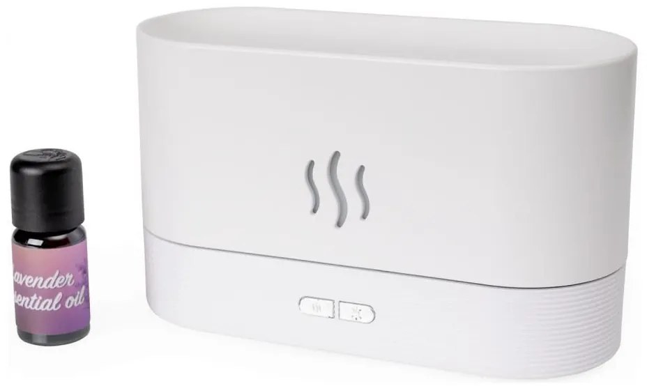 LED RGB ultrahangos aroma diffúzor és párásító, 180 ml, fehér, világítással