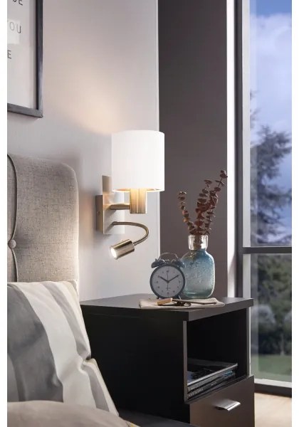 Eglo 96484 - LED flexibilis lámpa PASTERI 1xE27/40W+LED/3,8W fehér