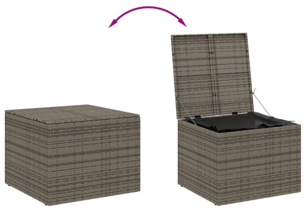 szürke polyrattan kerti tárolóláda 291 L