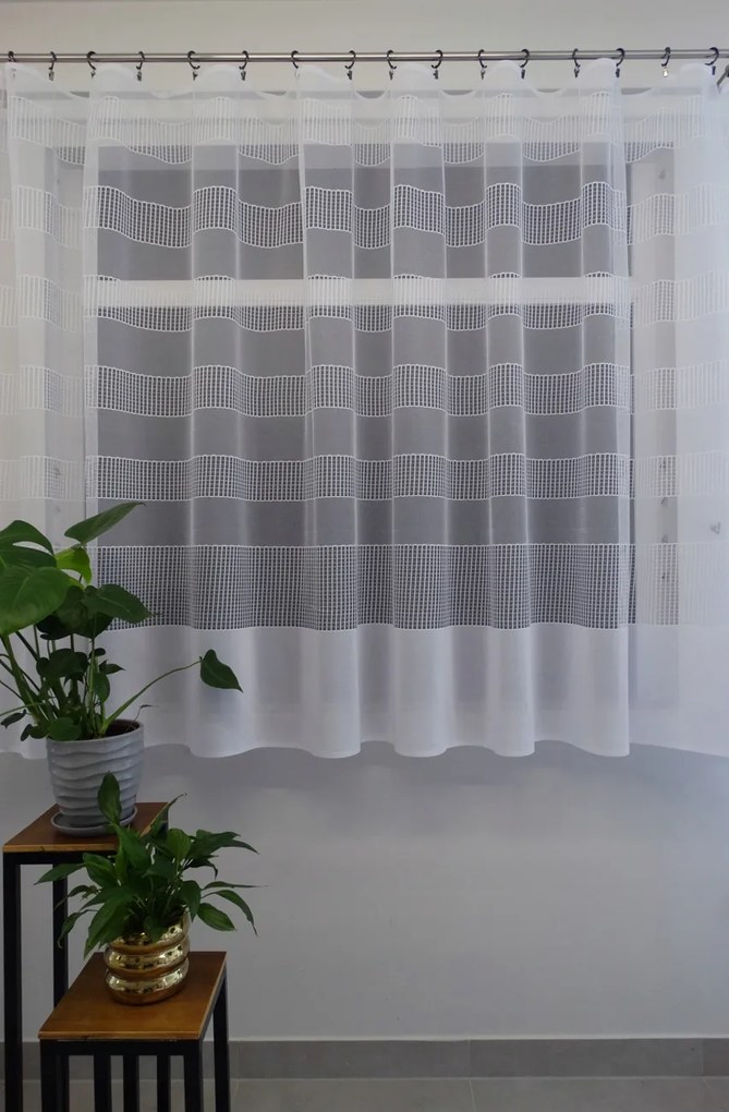 Mg Függöny jacquard 651/353 Fehér 300x160cm Kész M Szalaggal