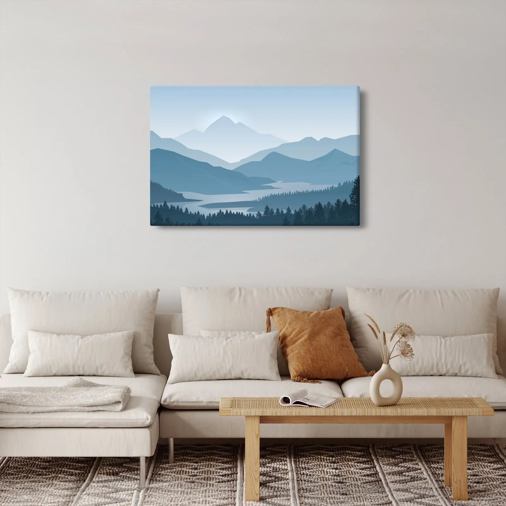 Kép - a hegyek grafikája (90x60 cm)