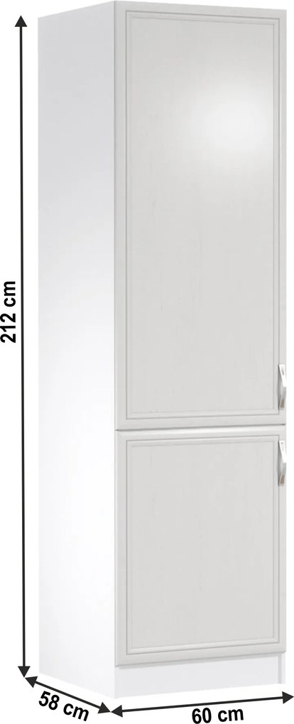 Hűtő beépítő konyhaszekrény D60ZL, balos, fehér/sosna Andersen, SICILIA