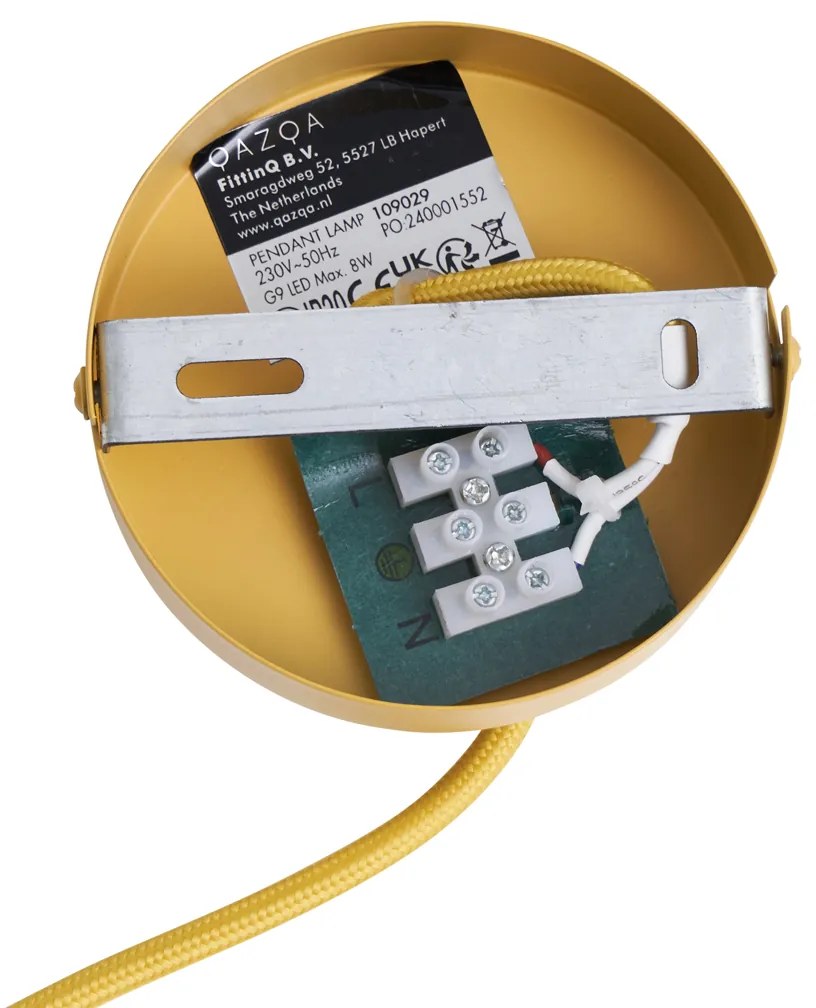 Retro függőlámpa mustár sárga matt üveggel - Fedde