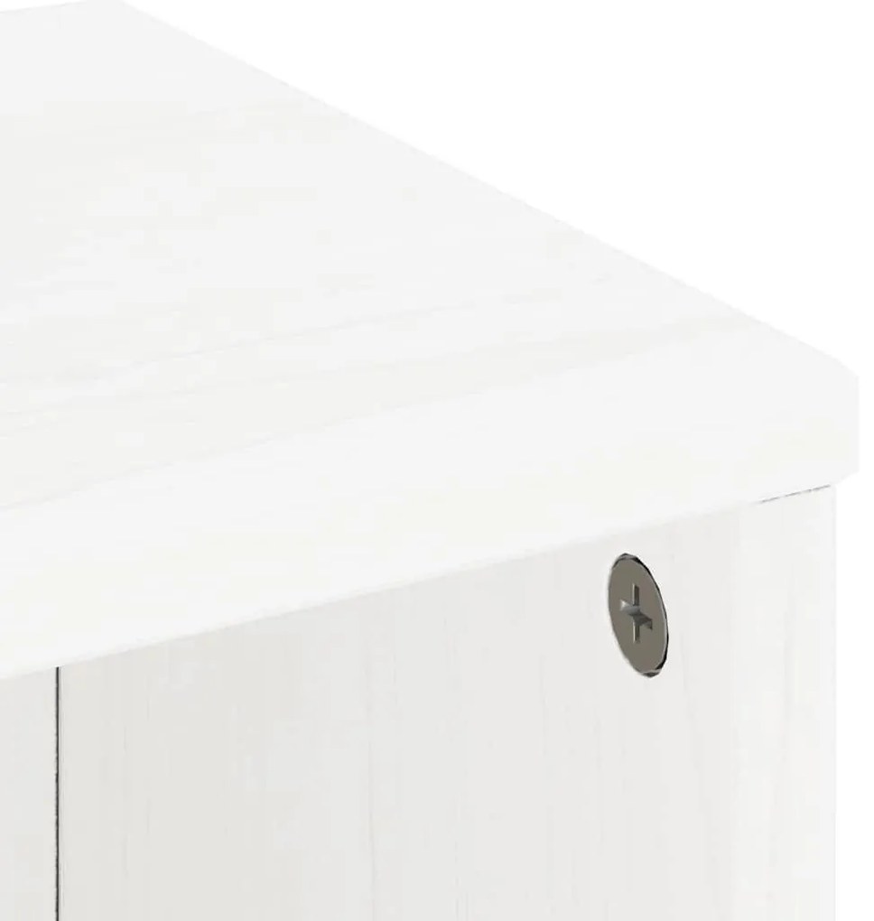 4 db fehér tömörfa fenyőfa oldalsó szekrény ODDA 40x24x79 cm