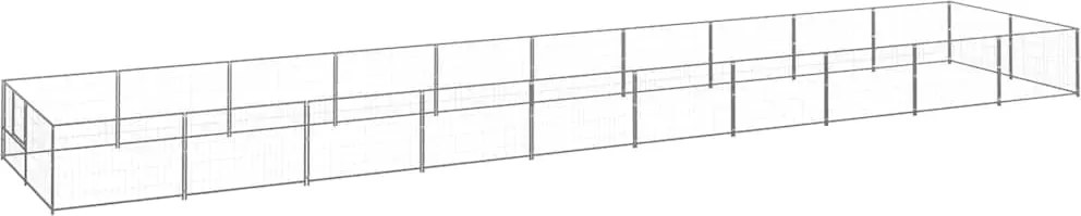 vidaXL ezüstszínű acél kutyakennel 20 m²