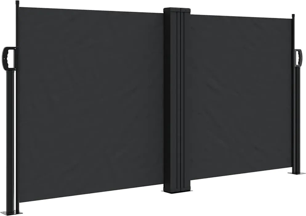 vidaXL fekete behúzható oldalsó napellenző 120 x 1200 cm