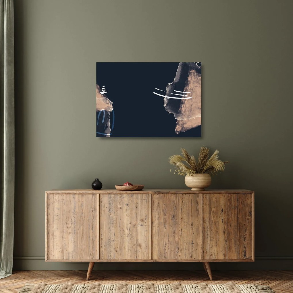 Üveg kép - Sötétkék absztrakció (70x50 cm)