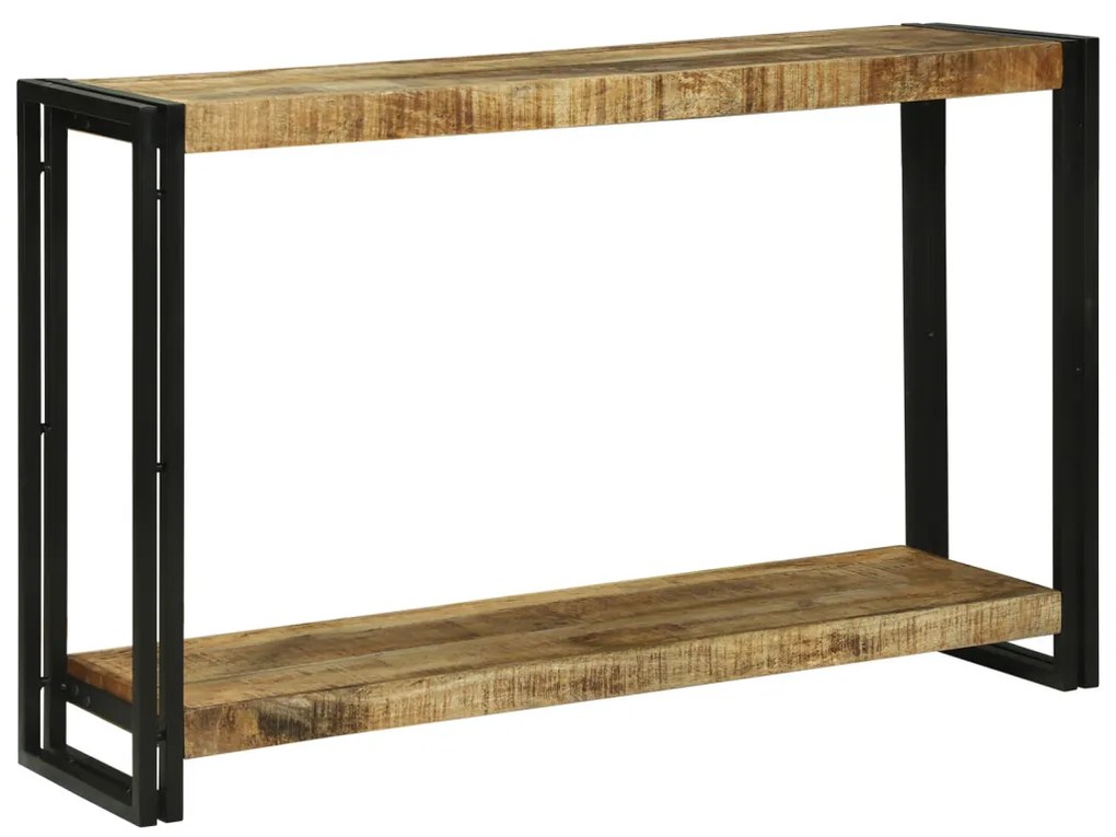 Konzolasztal 120x33x75 cm Tömör Durva Mangófából