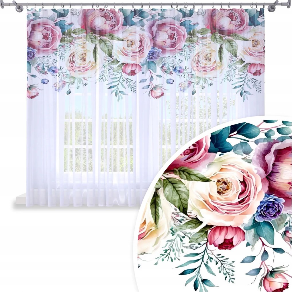 Függöny Kész 300x150 Fátyol Festett Béka Mintás 201