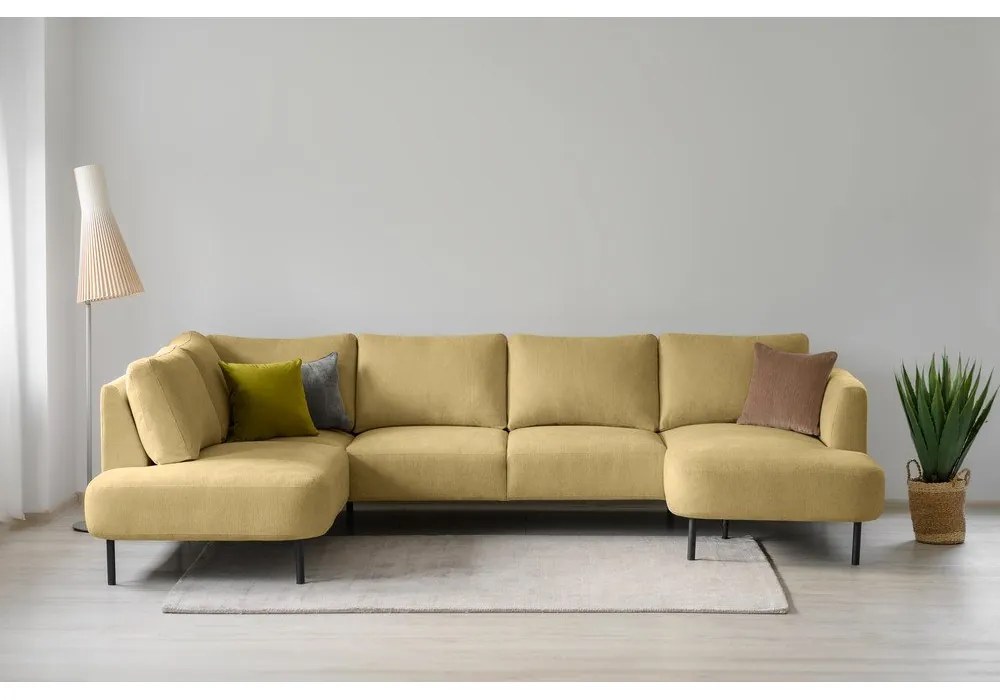 Okkersárga sarokkanapé (bal oldali-U alakú) Hero – Scandic