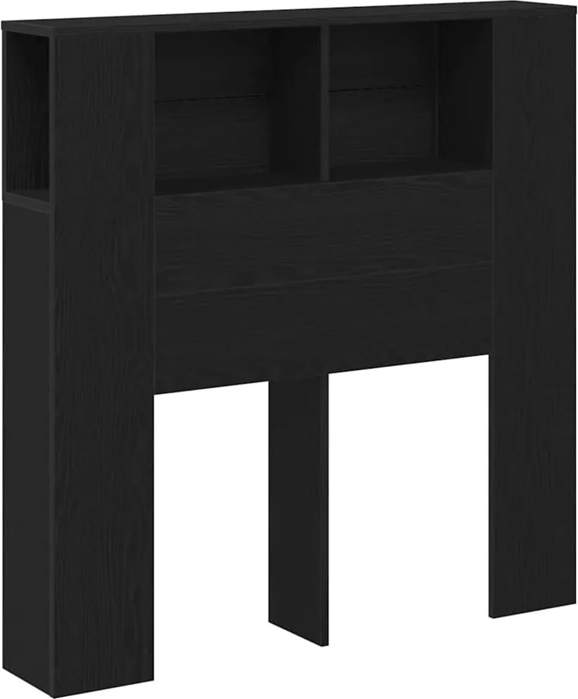 vidaXL Fejhajtó szekrény polcokkal fejtámlával Fekete tölgy Faanyag