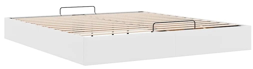 Ottomán ágykeret matrac nélkül fehér 200x200 cm műbőr