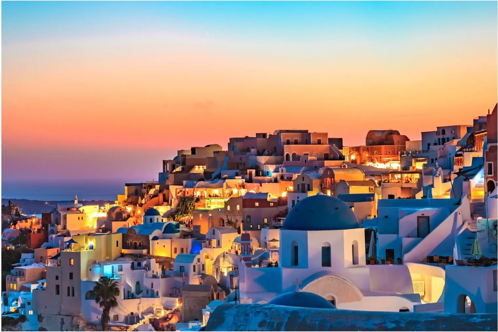 Kép - Santorini alkonyatkor (90x60 cm)