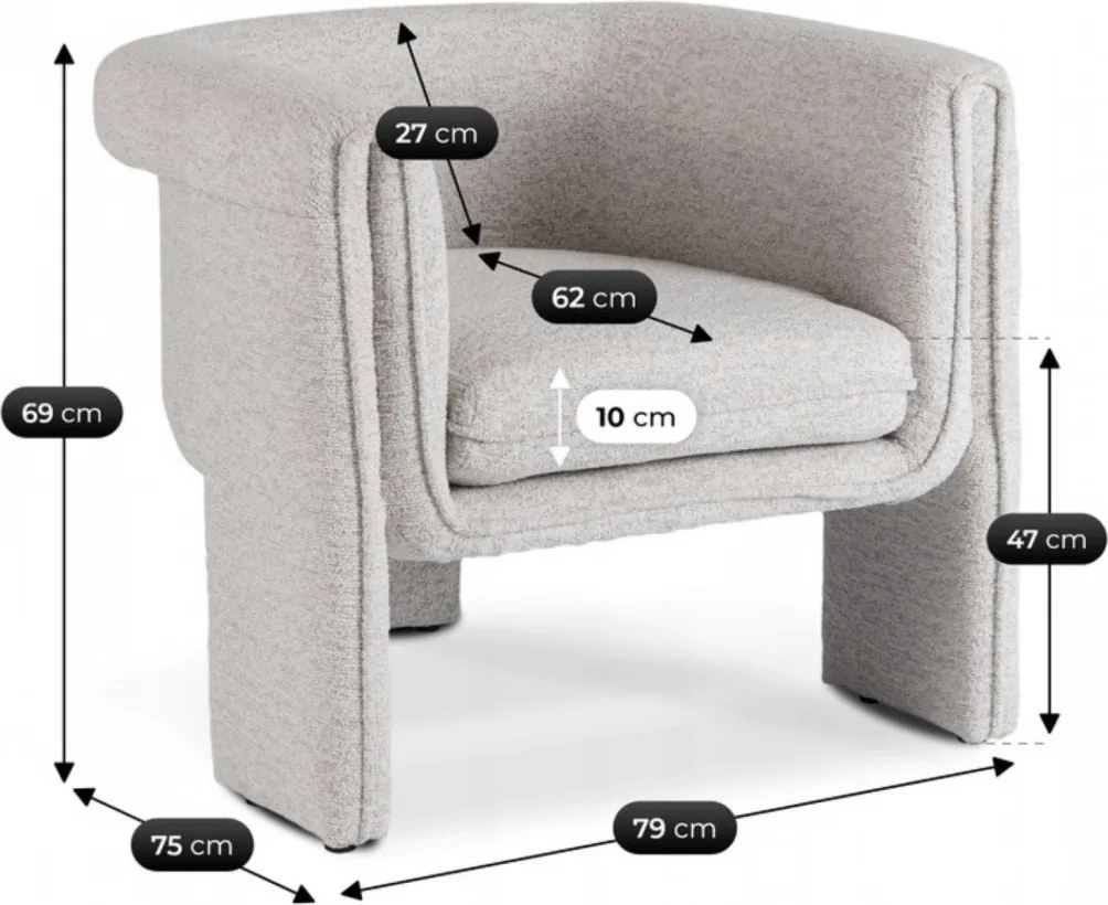 Fotel szürke színben. GALA