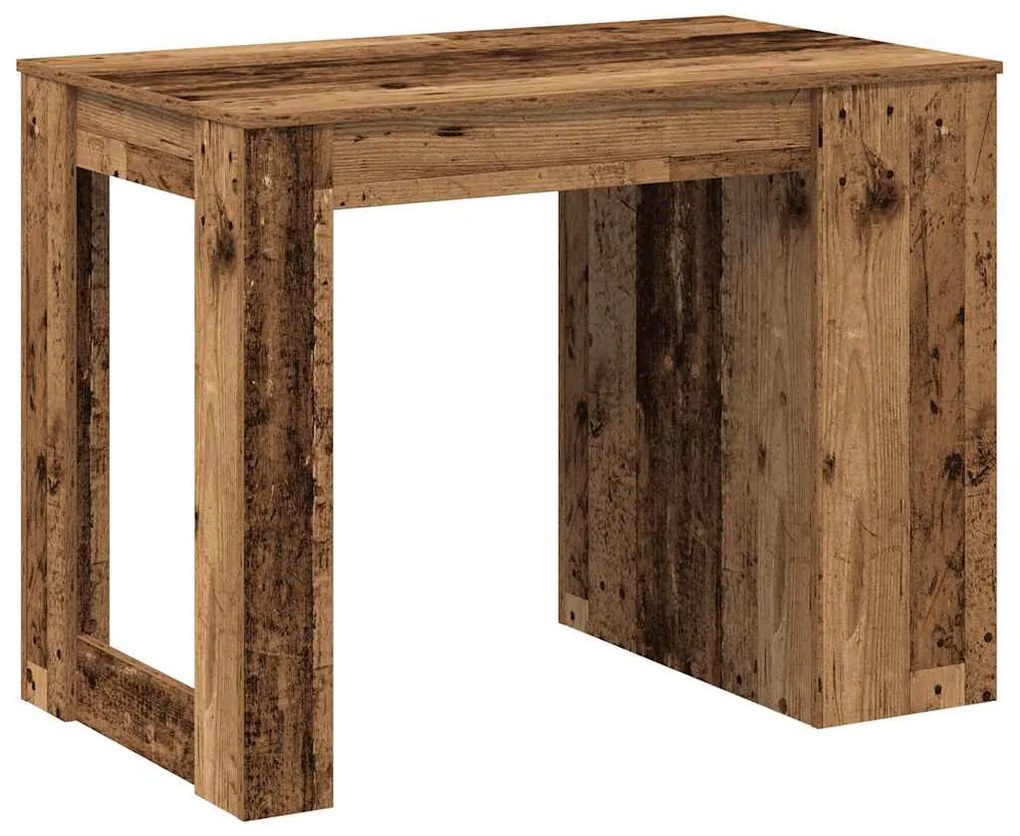 íróasztal fiókkal és polccal régi fa 102x62x77,5 cm gépelt fa