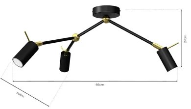 Spotlámpa IRIS 3xGU10/MR11/40W/230V fekete/arany