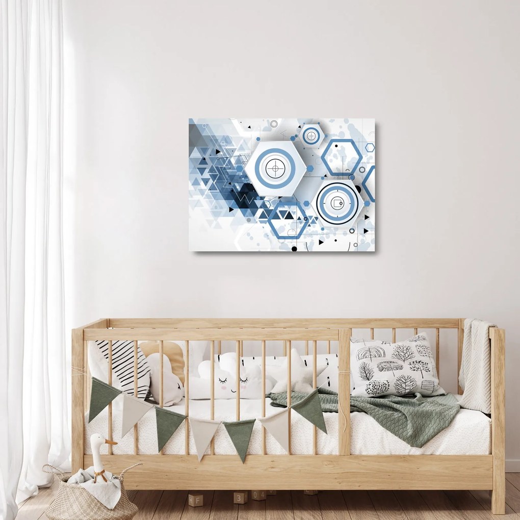Kép - Geometriai absztrakció (üvegen) (70x50 cm)
