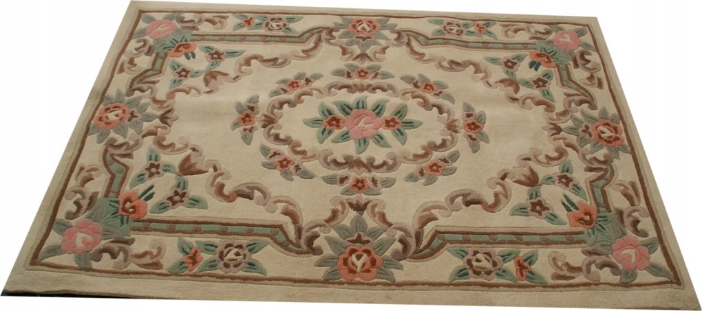 Aubusson gyapjú szőnyeg 120x180 krémszínű