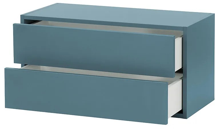 Boxie 2 fiókos fali szekrény 40x80x37 cm petrol kék