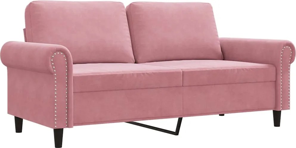 vidaXL kétszemélyes rózsaszín bársony kanapé 140 cm