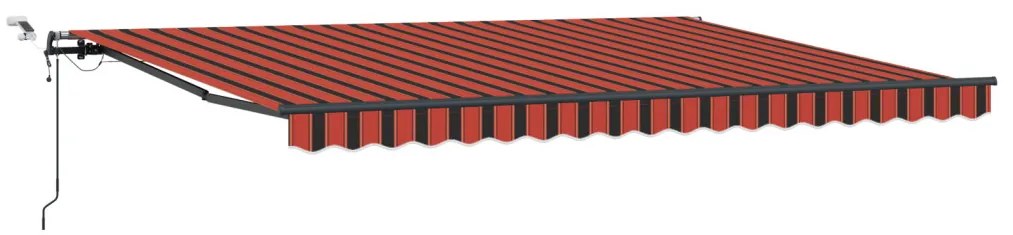 Automatikus Behúzható Napellenző LED világítással narancssárga és barna színben, 450 x 300 cm