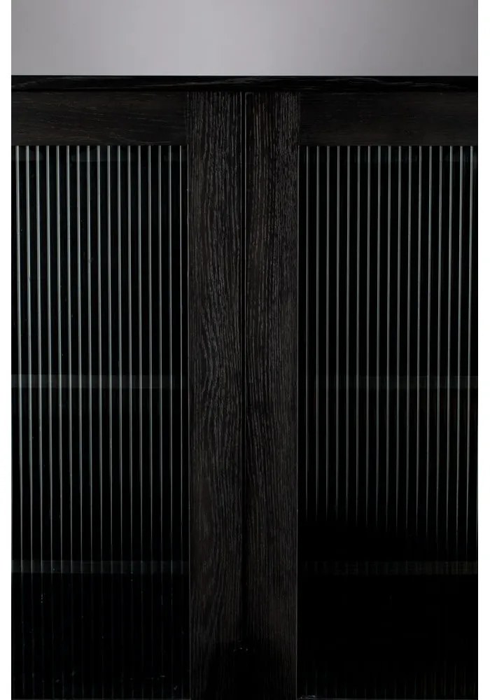 Fekete tölgyfa bortartó szekrény, palackok száma 20, 89x181 cm Travis – Zuiver