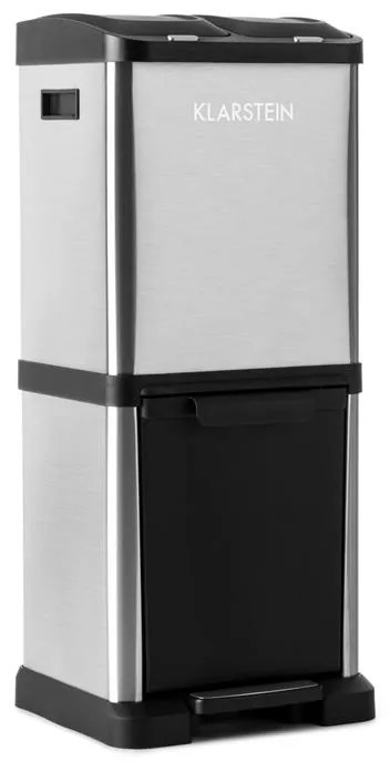 Klarstein Ökosystem², szemeteskosár, hulladék osztályozó, 30 l (1 x15 l, 2x7,5 l), PE, nemesacél