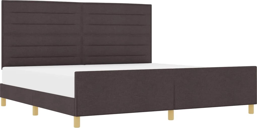 vidaXL Ágykeret fejtámlával sötétbarna 200 x 200 cm szövet