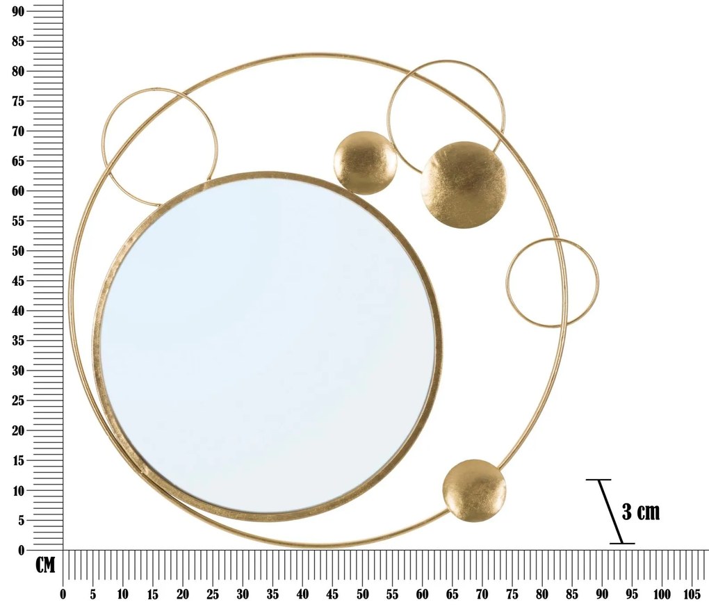 Pianeta arany keretes design kerek fali tükör
