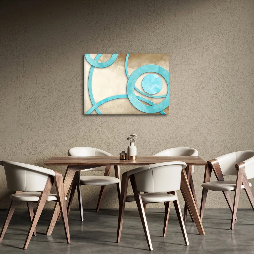 Kép - Kék körök akvarell (70x50 cm)