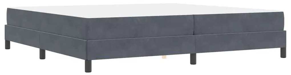 Boxspring ágy matraccal Sötétszürke 200 x 200 cm Bársony