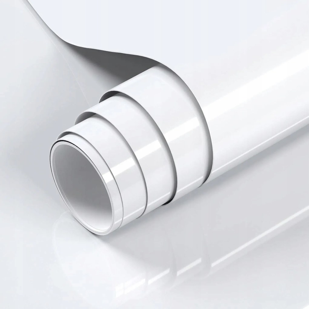 Öntapadós Tapéta Fehér Fényes Falikép Bútor 60cm x 10m