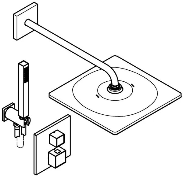 GROHE 34879000 - Falba süllyesztett zuhanyrendszer PRECISION CUBE 310 × 310 mm króm