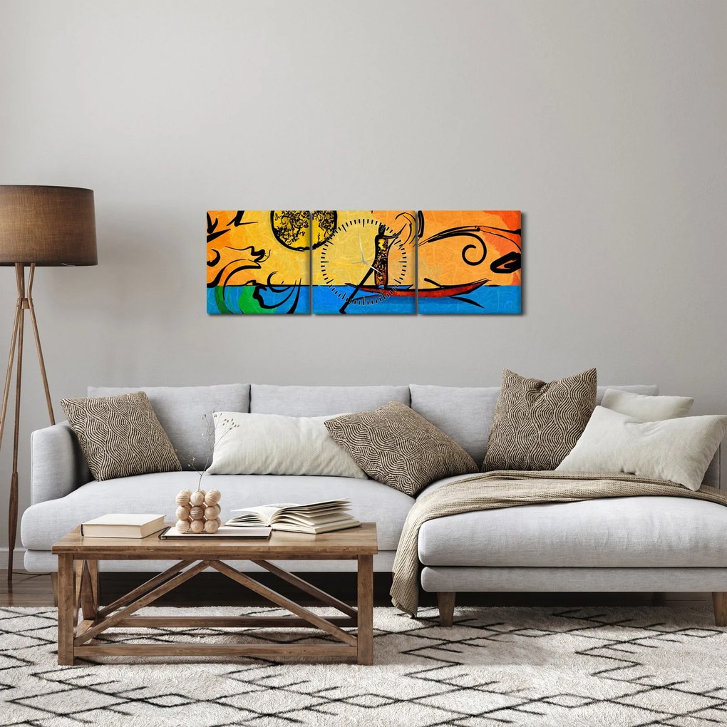 Egy ősi festmény képe (órával) (90x30 cm)