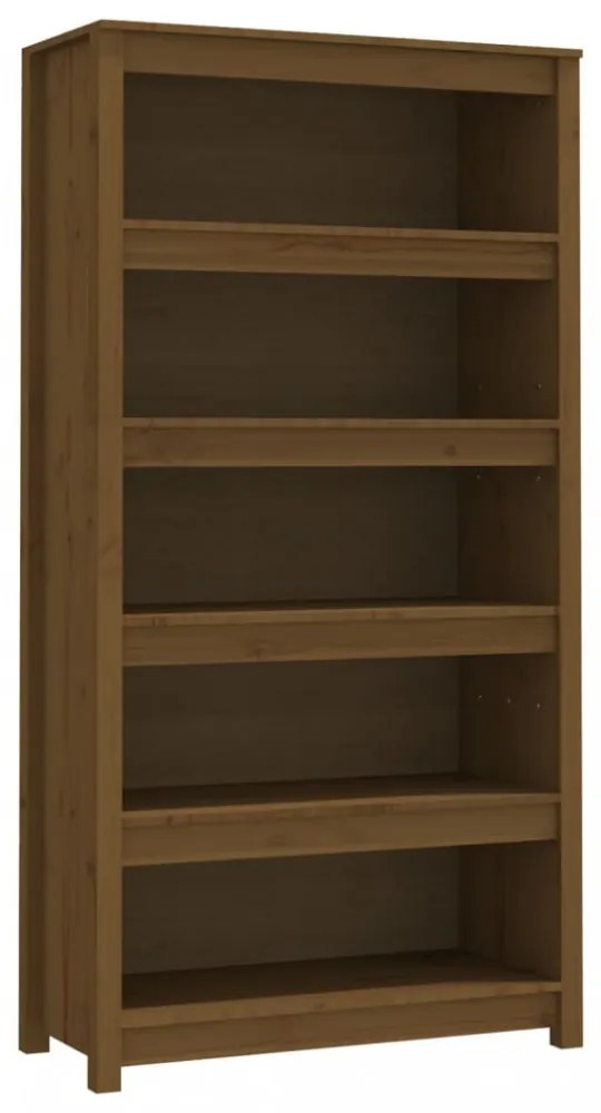 mézbarna tömör fenyőfa faliszekrény 80x35x154 cm