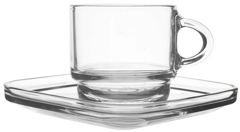 Orion Cozy üvegcsésze szett alátéttel, 6 db, 0,091ml, 91 ml