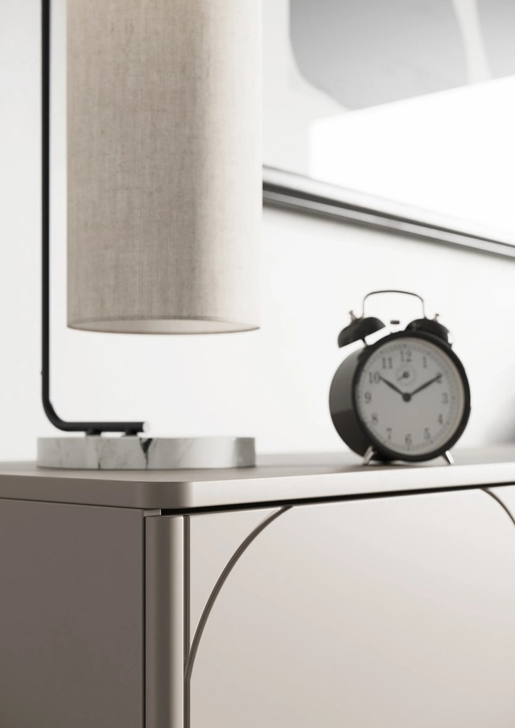 Sonatia komód 200 cm négyajtós - kasmír / fekete lábak