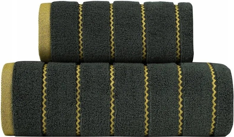 Fürdőlepedő Oskar bolyhos vastag 70x140 sötét zöld