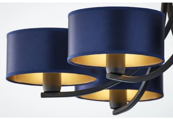 Jupiter 2102 - Láncos csillár ARTHUR 6xE27/15W/230V kék/fekete