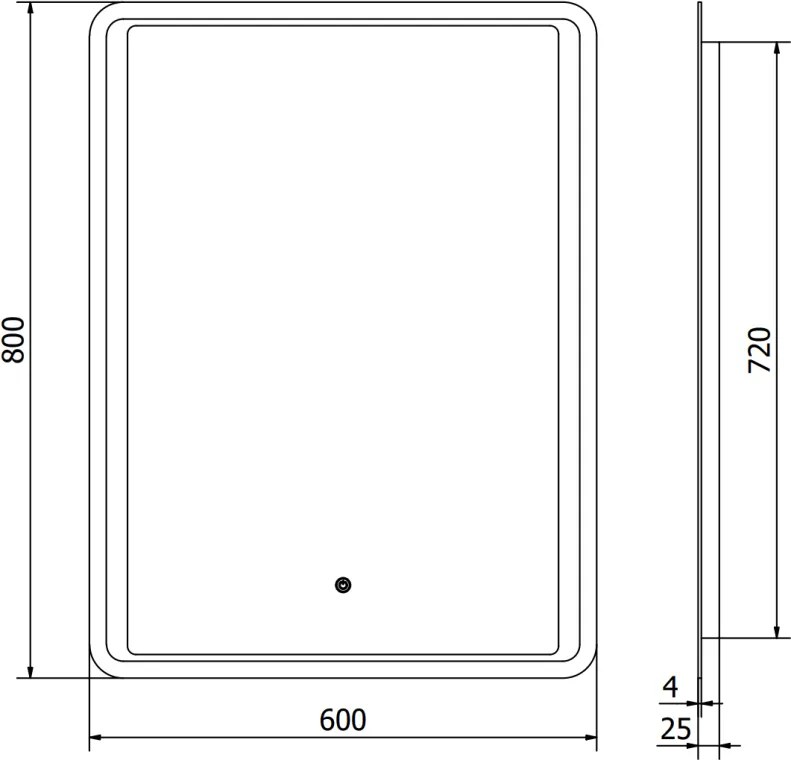 Mexen Zusa, LED fürdoszobai tükör háttérvilágítással 60x80 cm, 6000K, páramentes, 9808-060-080-611-00