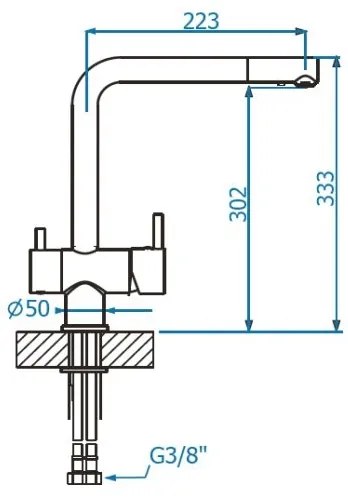 ALVEUS 1139808 - Mosogató csap AGUILA 33,3 cm gránit/fekete
