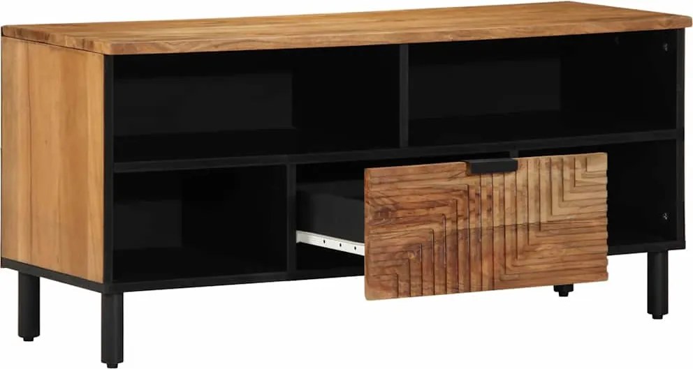 vidaXL TV egységek fiókkal Tömör Akácfa 100 x 33,5 x 46 cm Faanyag
