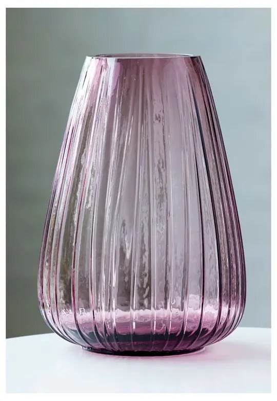 Kusintha rózsaszín üveg váza, magasság 22 cm - Bitz