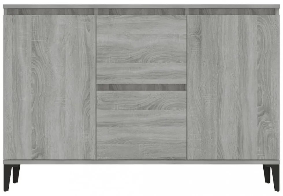 szürke sonoma színű szerelt fa tálalószekrény 102 x 35 x 70 cm
