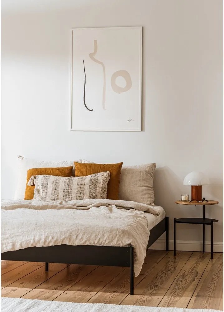 Fehér acél franciaágy ágytámla nélkül ágyráccsal 200x200 cm Eton Basic – noo.ma