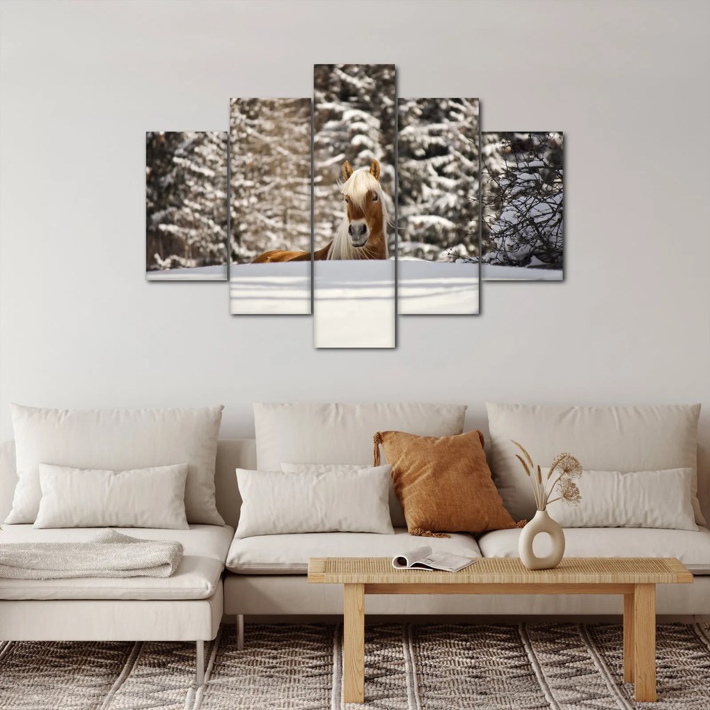 Kép - Ló a téli tájban (150x105 cm)