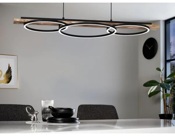 Eglo 99624-LED Fényerőszabályozható csillár BOYAL 2xLED/12,5W/230V+LED/15,5W barna/fekete