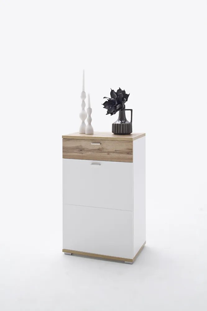 Nia komód wotan tölgy, fehér balos 58cm