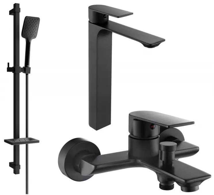 Mexen Alexa DQ62 fürdőkészlet, fekete - 71213DQ62-70