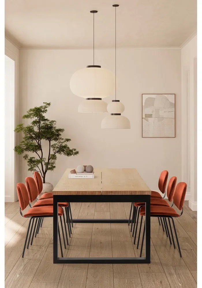 Étkezőasztal tölgyfa dekoros asztallappal 100x220 cm Rina – Marckeric